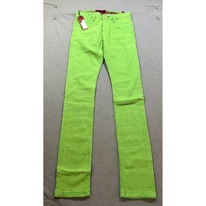 Maxime Cossoguy Jeans Womens 28 Green Denim Pocketed‎ Belted Zip Ladies 28x34